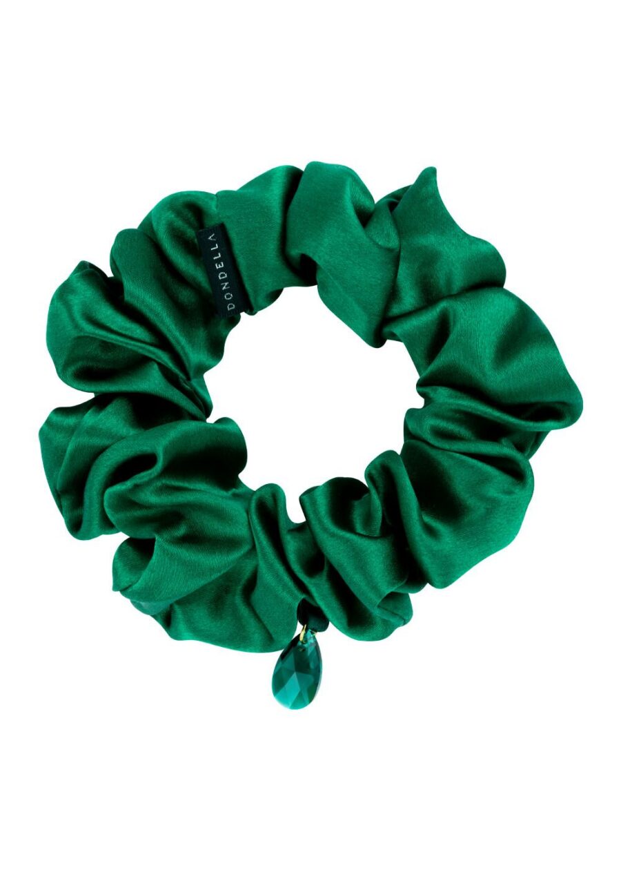Mulberry siidist juuksekumm - roheline, kristalliga